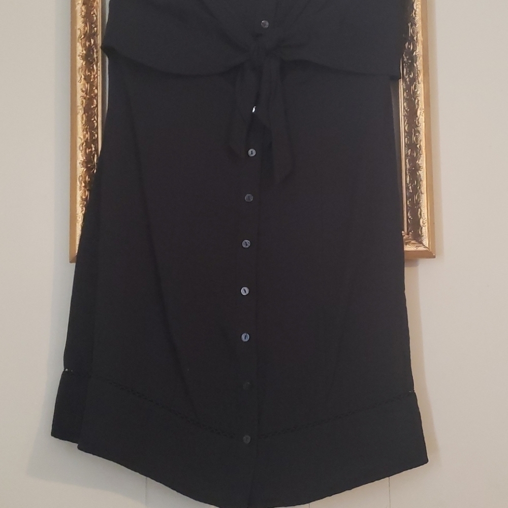 𝅺1.STATE Tie Waist Botton Front Miniskirt